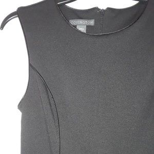 Sheath Dress with Faux Leather Piping